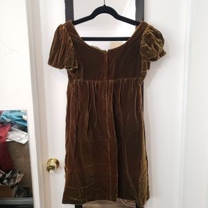 Vintage silk velvet 60s mod puff sleeve dress